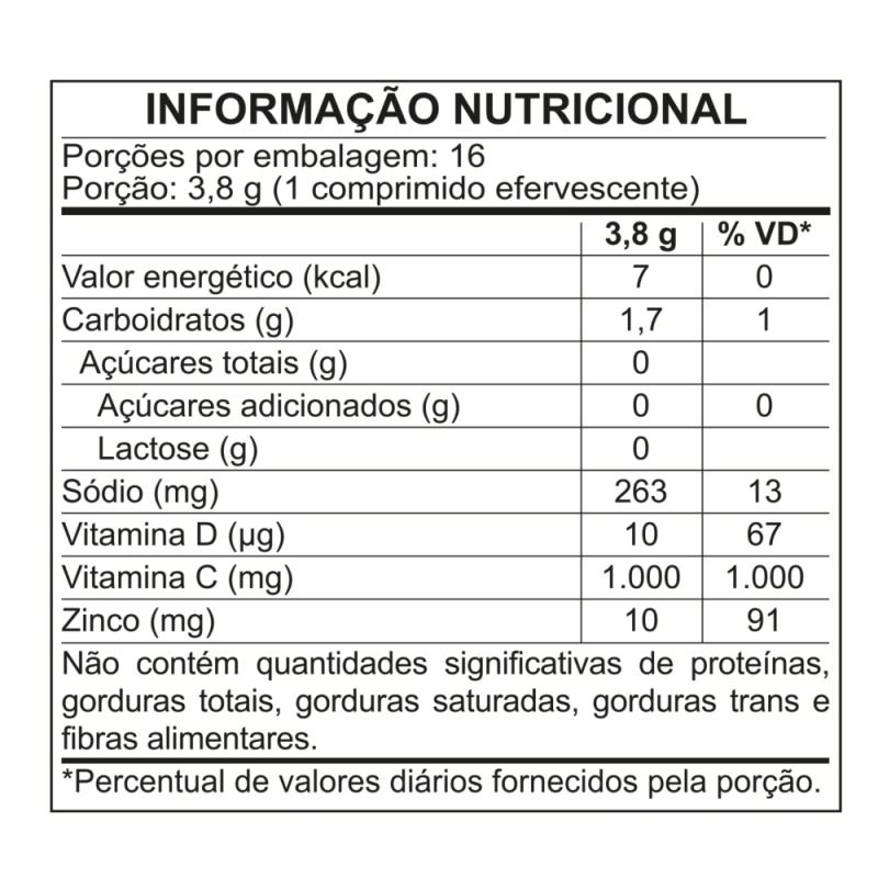 FIZZ UP CDZ - Vitaminas C, D e Zinco  - 16 COMP EFERVESCENTES