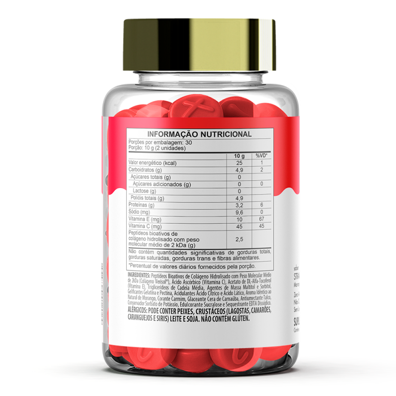 GOALMY GUMMIES COLLAGEN - STRAWBERRY - COLÁGENO VERISOL + VIT. C e E - 60 gomas