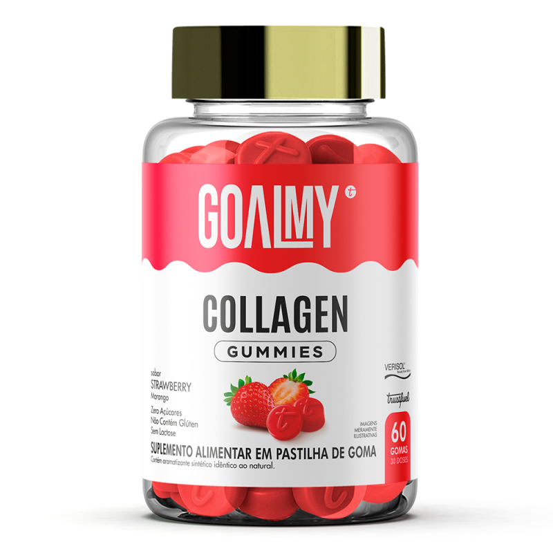 GOALMY GUMMIES COLLAGEN - STRAWBERRY - COLÁGENO VERISOL + VIT. C e E - 60 gomas