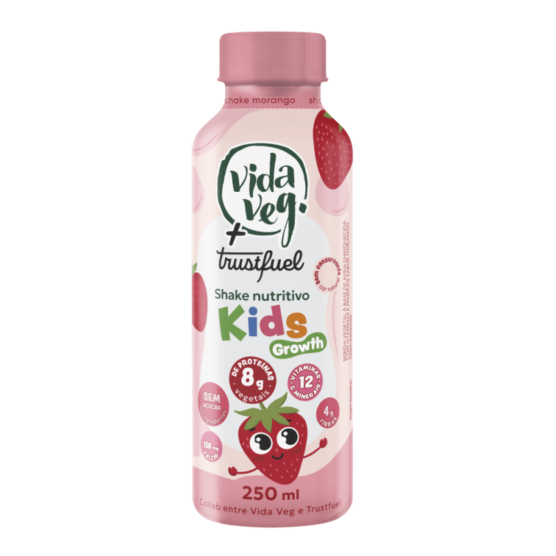 SHAKE KIDS GROWTH - VIDA VEG + TRUSTFUEL - MORANGO 250ML