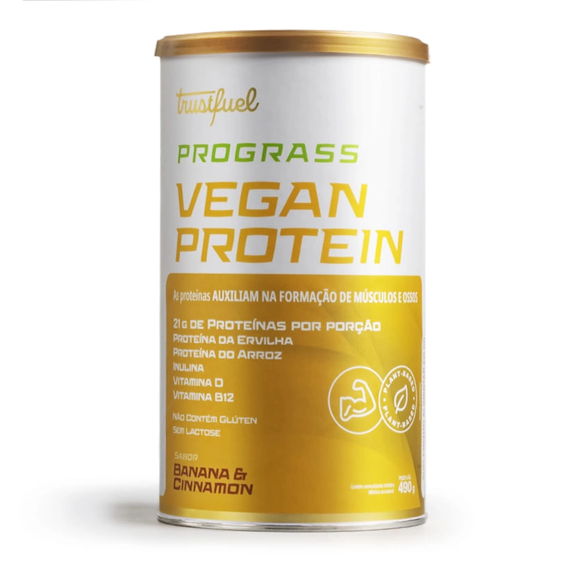 PROGRASS VEGAN PROTEIN - BANANA & CINNAMON - 490G PROGRASS VEGAN PROTEIN - BANANA & CINNAMON - 490G